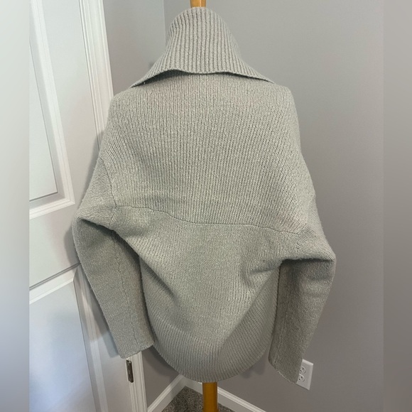 Vince Gray Chunky Wool/Silk/Cashmere Blend Open Cardigan Sz L - Picture 2 of 6